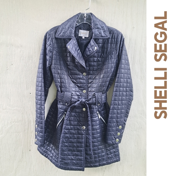 FRESH. Laundry navy-gray quilted puffer coat - Picture 1 of 11